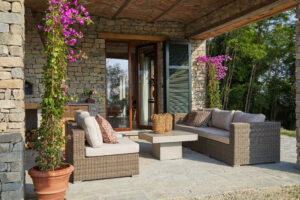 Piedmont Italy house terrace lounge area
