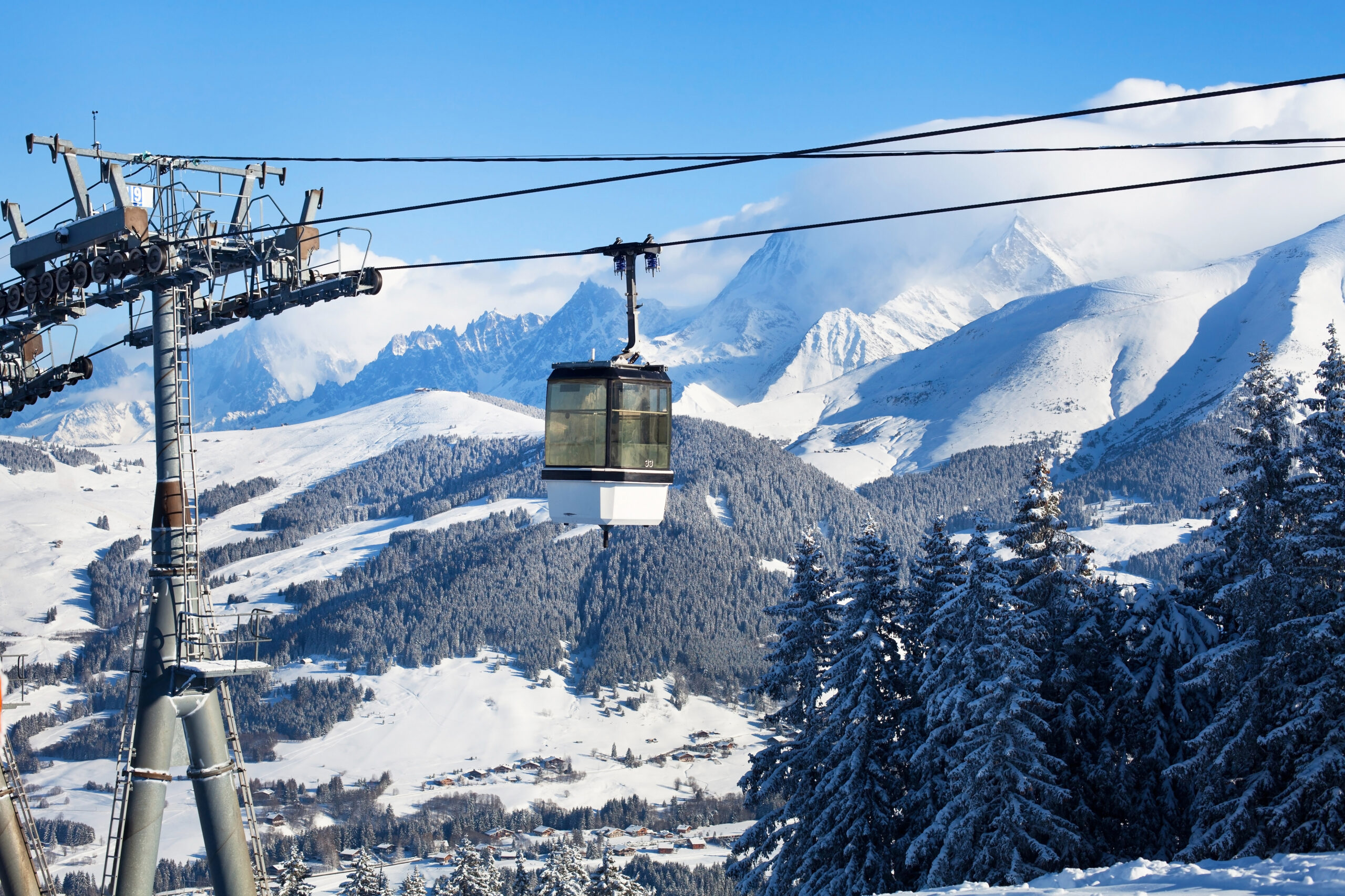 Megeve gondola skiing track