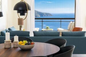 Villefranche apartment holiday home living area terrace ocean view