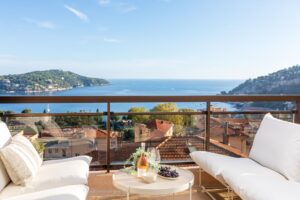 Villefranche apartment holiday home terrace lounge area ocean view