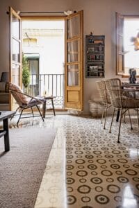 Barcelona apartment living room balcony