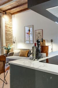 Barcelona apartment kitchen area living room