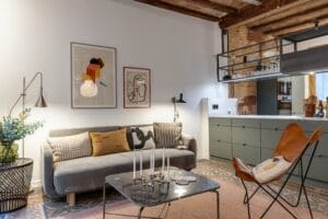 Barcelona apartment kitchen area living room