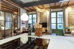 Barcelona apartment kitchen area living room