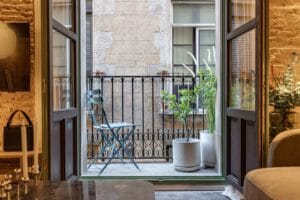 Barcelona apartment balcony street living area