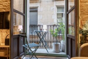 Barcelona apartment balcony living area