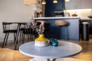 Barcelona apartment living area kitchen