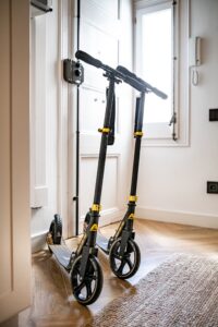 Barcelona apartment hallway scooters
