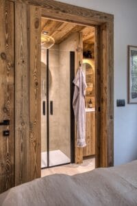 Megeve Chalet apartment bedroom en suite bathroom
