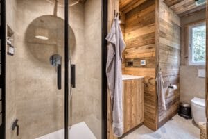 Megeve Chalet apartment bathroom shower cabin sink toilet
