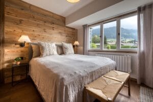 Megeve Chalet apartment bedroom view