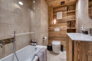 Megeve Chalet apartment bathroom shower toilet sink