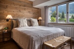 Megeve Chalet apartment bedroom view
