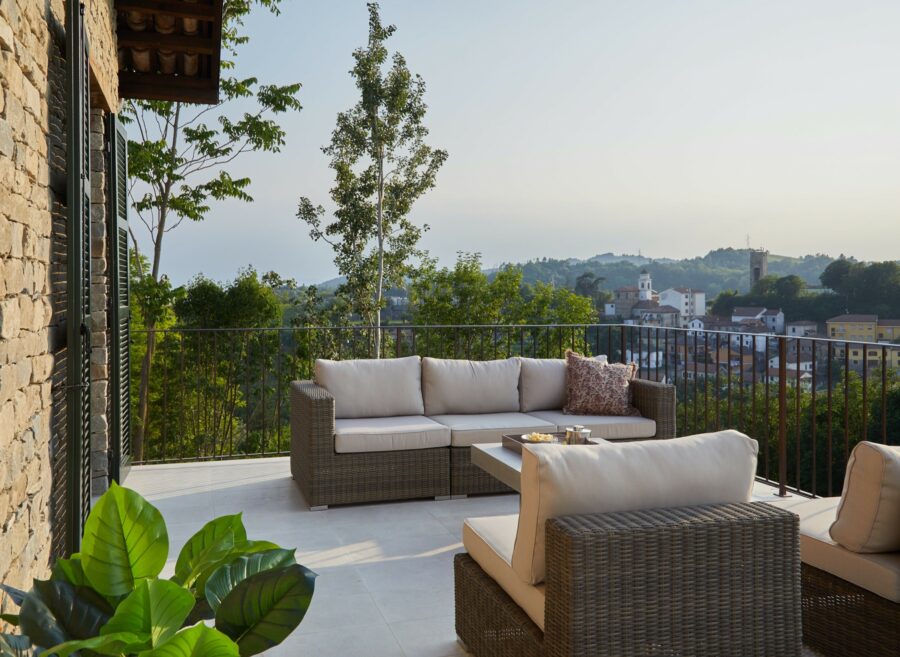 Piedmont Italy house terrace view