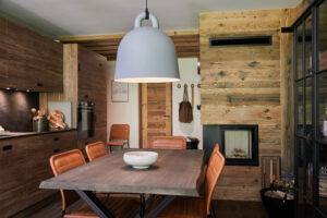 Megeve Chalet apartment dining area kitchen