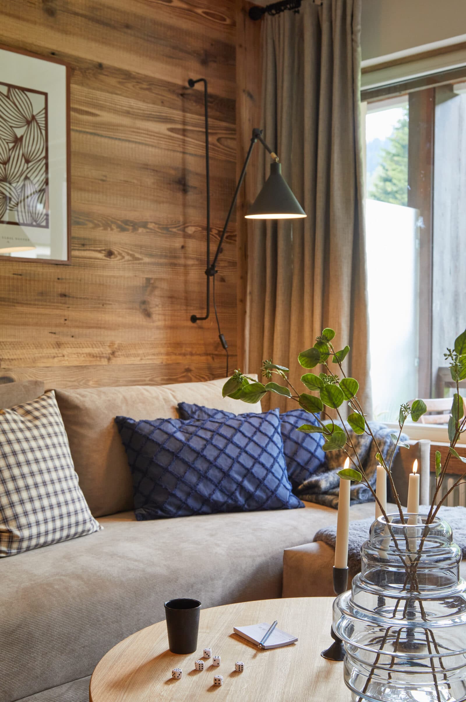 Megeve Chalet apartment living room sofa