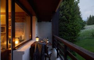 Megeve Chalet apartment balcony
