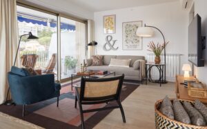 Villefranche apartment holiday home living room terrace