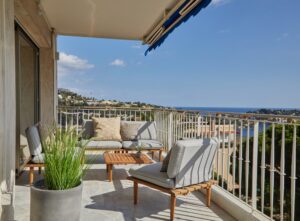 Villefranche apartment holiday home terrace lounge area ocean view
