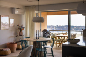 Villefranche holiday home living area balcony view