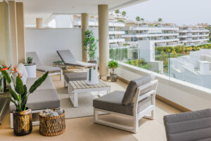 Marbella apartment holiday home terrace lounge area