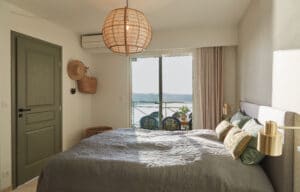 Villefranche apartment holiday home master bedroom terrace view