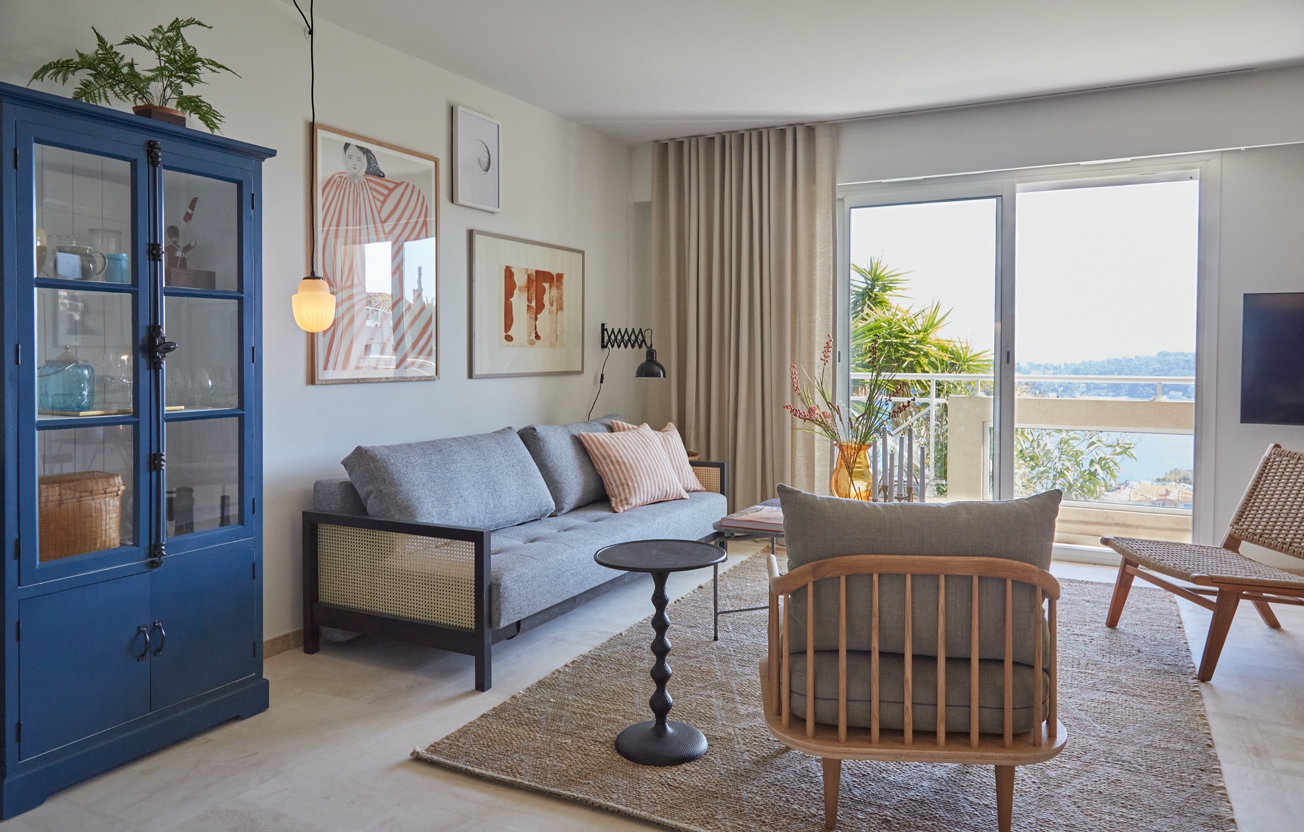 Villefranche apartment holiday home living room terrace