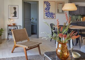 Villefranche apartment holiday home living area kitchen bedroom