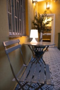 Rome apartment holiday home entrance chair table lamp