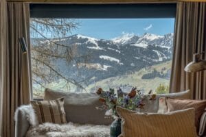 Megeve Chalet apartment Innovation Living couch nature mountains