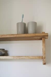 Piedmont Italy house bathroom shelf