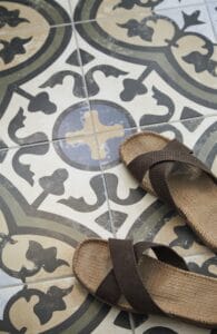 Piedmont Italy house bathroom tiles shoes