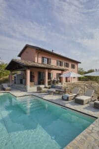 Piedmont Italy house poolside terrace