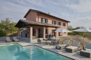 Piedmont Italy house poolside terrace