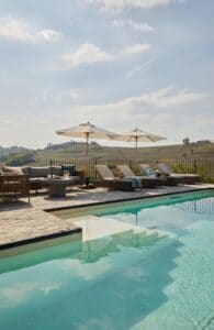 Piedmont Italy house pool view
