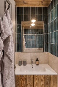 Megeve chalet bathroom recycled wood