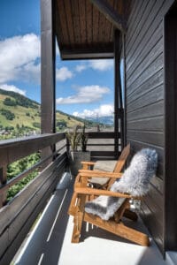 Megeve chalet balcony view nature