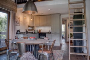 Megeve chalet dining room kitchen area