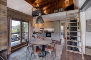 Megeve chalet dining room kitchen area
