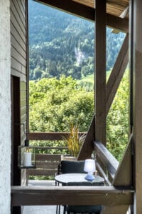 Megeve chalet balcony view nature
