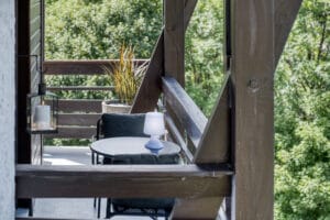 Megeve chalet balcony view nature