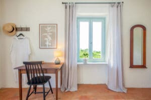 Piedmont Italy holiday home bedroom workspace