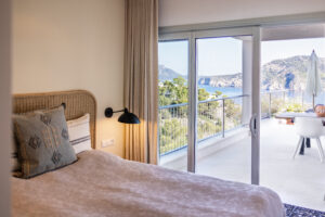 Mallorca apartment holiday home master bedroom terrace view