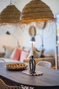 Mallorca apartment holiday home dining table lamps