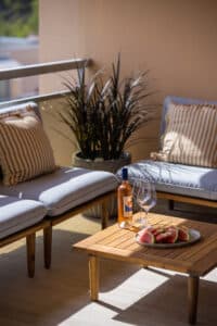 Villefranche apartment balcony lounge area
