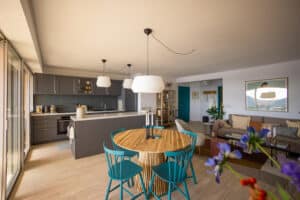 Villefranche holiday home kitchen area living area