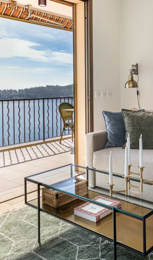 villefranche-sur-mer living room terrace ocean view